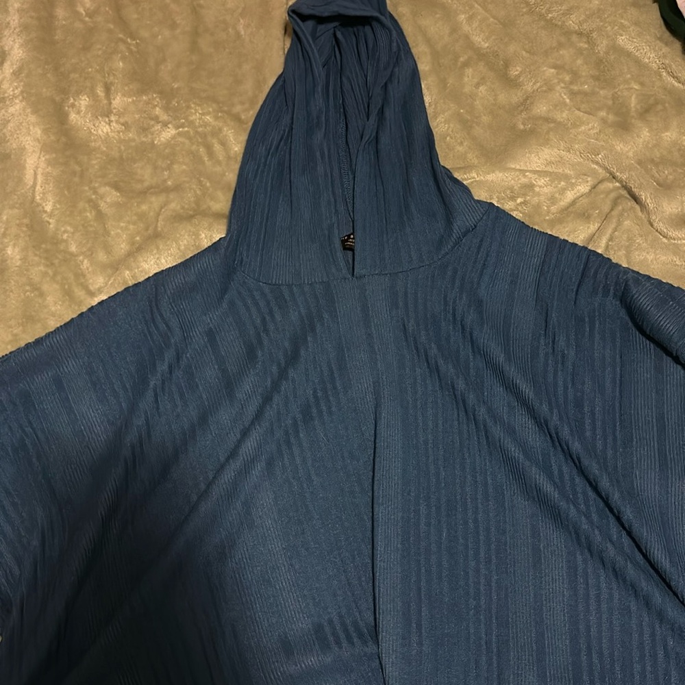 Lane Bryant size 18-20 hooded poncho blue